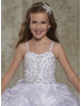 Sweetheart Neck Beaded Organza Flower Girl Dress With Cape